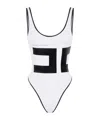 Elisabetta Franchi Logo Maxi One-piece Swimsuit In White