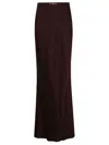 Elisabetta Franchi Maxi Skirt In Acetate Blend With Flared Hem In Black