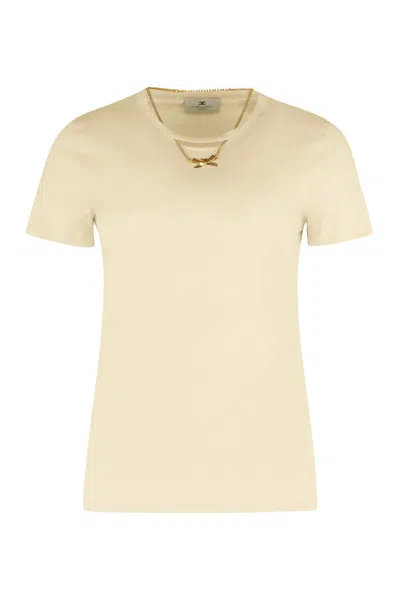 Elisabetta Franchi Mc Vanilla T-shirt With Chain