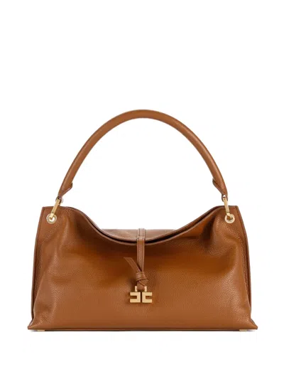 Elisabetta Franchi Medium Boulevard Tote Bag In Brown