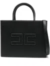 Elisabetta Franchi Borsa Tote Nera Piccola Con Impunture A Contrasto In 黑色