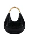 Elisabetta Franchi Medium Crocodile-embossed Shoulder Bag In Black