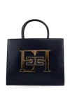 Elisabetta Franchi Logo Medium Handbag In Blue