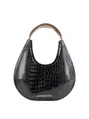 Elisabetta Franchi Medium Hobo Bag Croco Print Leather Effect In Black