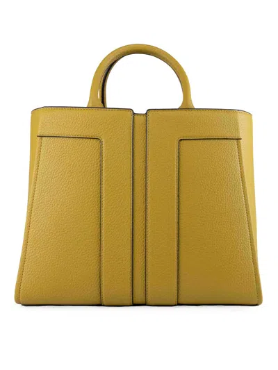 Elisabetta Franchi Medium Leather Effect Handbag In Dark Orange
