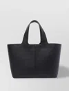Elisabetta Franchi Medium Leather Tote Bag With Dual Handles In Grey