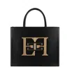 Elisabetta Franchi Medium Logo-plaque Tote Bag In Black