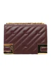 Elisabetta Franchi Medium Quilted Chain-linked Crossbody Bag In Bordeaux