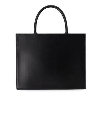 Elisabetta Franchi Medium Shopper With Logo Plaque In Black