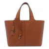 Elisabetta Franchi Logo Charm Medium Tote Bag In Brown