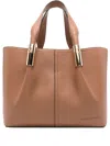 Elisabetta Franchi Medium Tote Bag With Logo Details In Brown