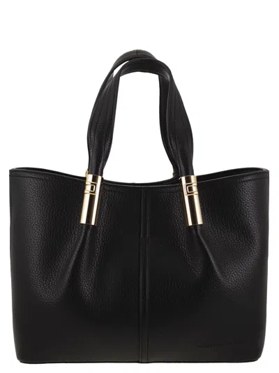 Elisabetta Franchi Medium Tote Bag With Logo Details In Black