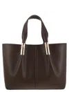 Elisabetta Franchi Medium Tote Bag With Logo Details In Brown