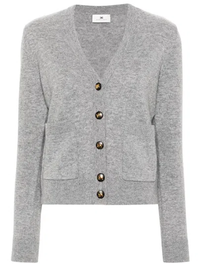 Elisabetta Franchi Mélange-effect Cardigan In Grey