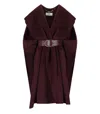 Elisabetta Franchi Double Wool Cape Capes Bordeaux In Burgundy