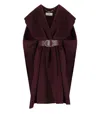 Elisabetta Franchi Double Wool Cape Capes Bordeaux In Red