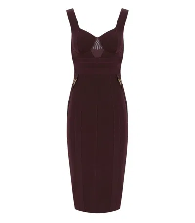 Elisabetta Franchi Merlot Bustier Sheath Dress In Burgundy