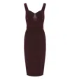 Elisabetta Franchi Fitted Midi Dress With Sweetheart Neckline In Red