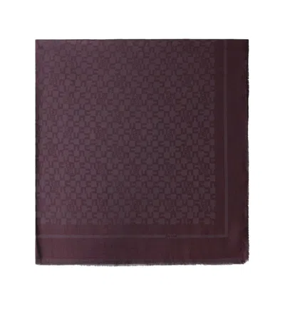 ELISABETTA FRANCHI ELISABETTA FRANCHI MERLOT MONOGRAM SCARF