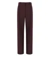 Elisabetta Franchi Trousers With Front Pleats And Belt Loops In Burgundy