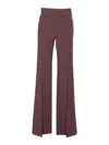 Elisabetta Franchi High-waisted Flared Pants With Decorative Button Details In Red