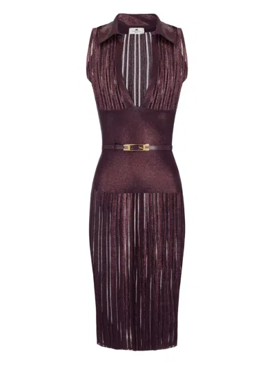 ELISABETTA FRANCHI ELISABETTA FRANCHI MERLOT POLYESTER CLOTHING DRESSES