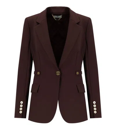 ELISABETTA FRANCHI ELISABETTA FRANCHI MERLOT SINGLE-BREASTED BLAZER
