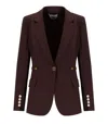 Elisabetta Franchi Single-breasted Tailored Blazer With Notched Lapel In Brown