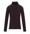 Elisabetta Franchi Monogram Jacquard Turtleneck Sweater In Merlot Shade In Red