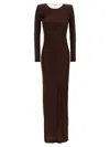 Elisabetta Franchi Draped Chain Detail Dress With Back Slit In Multi