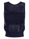 Elisabetta Franchi Mesh-knit Top In Blue