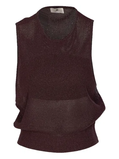 Elisabetta Franchi Tank Top In Brown