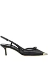 Elisabetta Franchi Black Bow Slingback Heels In Schwarz