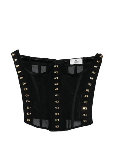 Elisabetta Franchi Metal Detail Corset In Black