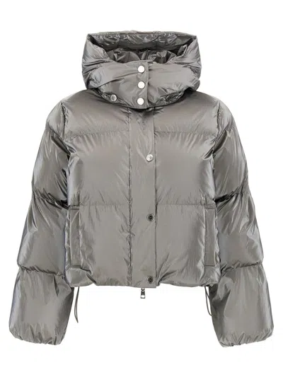 ELISABETTA FRANCHI METALLIC CROPPED DOWN JACKET