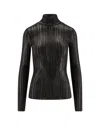 Elisabetta Franchi Metallic Fabric Turtleneck Sweater In Black
