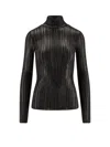 Elisabetta Franchi Metallic Fabric Turtleneck Sweater In Black