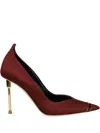 Elisabetta Franchi Metallic-trimmed Pointed-toe Pumps In Red