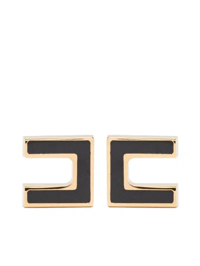 Elisabetta Franchi Micro Enamelled Earrings In Blue