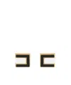Elisabetta Franchi Micro Enamelled Earrings In Black