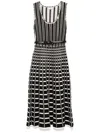 Elisabetta Franchi Micro-ruffles Detailed Midi Dress In Black