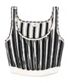 Elisabetta Franchi Micro-ruffles Top In Black