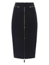 Elisabetta Franchi Mid-length Black Pencil Skirt With High Waist In Black