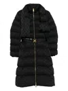 Elisabetta Franchi Midi Down Jacket In Black