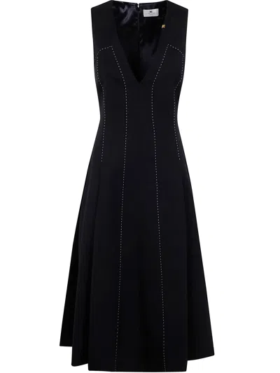 Elisabetta Franchi Midi Dress In Black