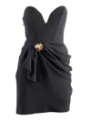 Elisabetta Franchi Structured Black Evening Dress In Black