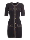 Elisabetta Franchi Viscose Mini Dress With Chain In Black