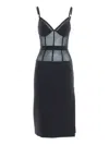 Elisabetta Franchi Midi Dress In Black