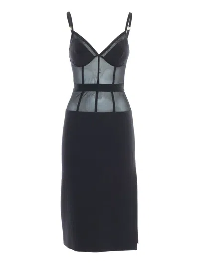 Elisabetta Franchi Midi Dress In Black