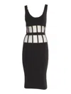 Elisabetta Franchi Fitted Midi Dress In Black